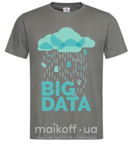 Чоловіча футболка Big data rain Графіт фото