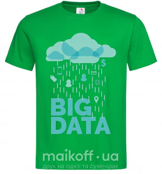 Мужская футболка Big data rain Зеленый фото