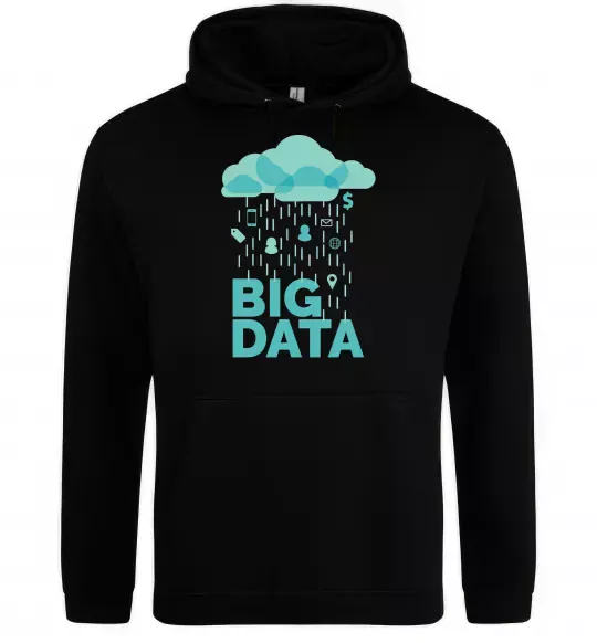 Мужская толстовка (худи) Big data rain Черный фото