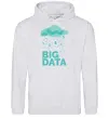 Мужская толстовка (худи) Big data rain Серый меланж фото