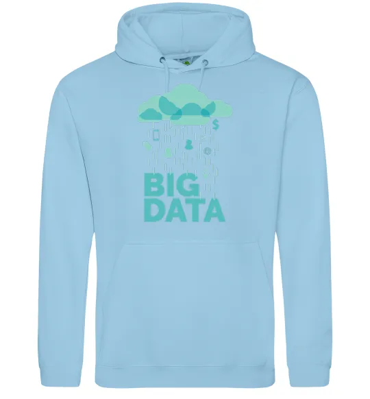 Чоловіча толстовка (худі) Big data rain Блакитний фото