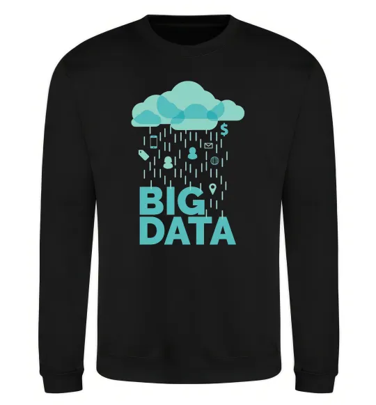 Свитшот Big data rain Черный фото