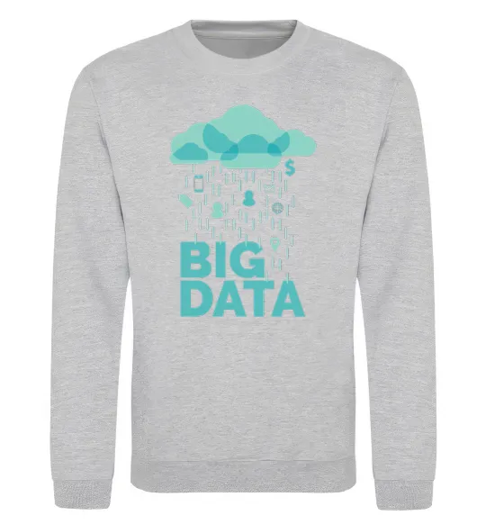 Свитшот Big data rain Серый меланж фото