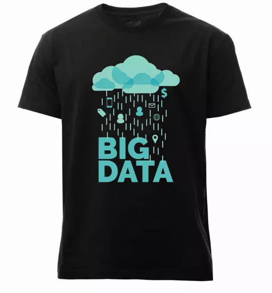 Чоловіча преміум футболка Big data rain Чорний фото