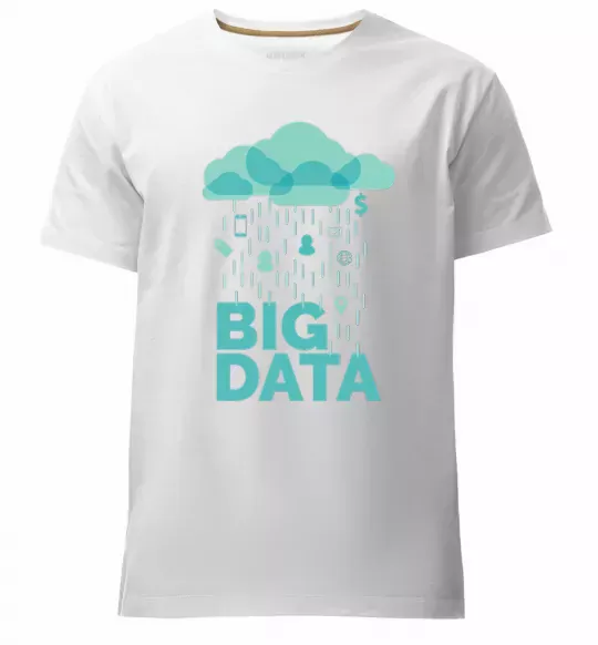 Чоловіча преміум футболка Big data rain Білий фото