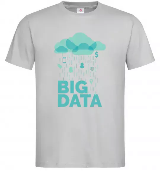 Мужская футболка Big data rain Серый фото