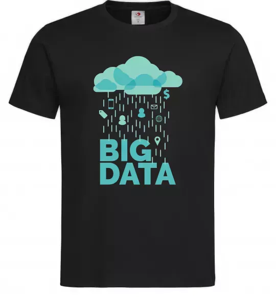 Мужская футболка Big data rain Черный фото