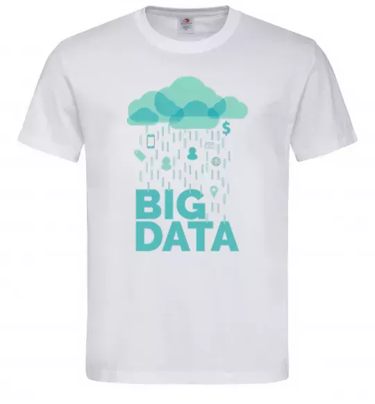 Мужская футболка Big data rain Белый фото