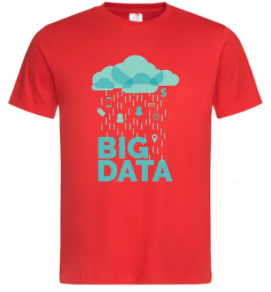 Мужская футболка Big data rain Красный фото