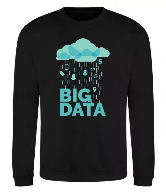 Свитшот Big data rain Черный фото