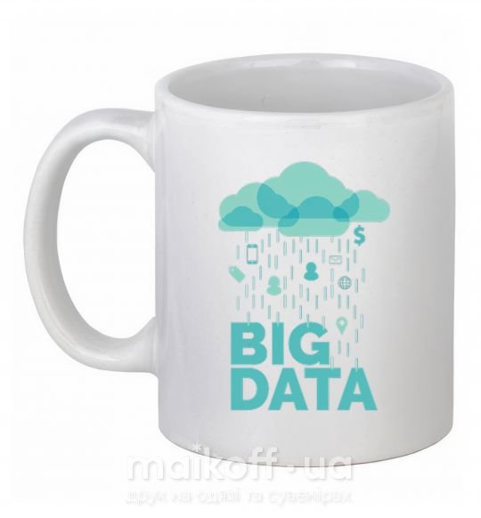 Чашка керамічна Big data rain Білий фото