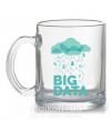 Чашка скляна Big data rain Прозорий фото