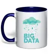 Чашка с цветной ручкой Big data rain Глубокий темно-синий Чашка с цветной ручкой Big data rain Глубокий темно-синий фото