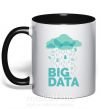 Чашка з кольоровою ручкою Big data rain Чорний фото