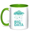 Чашка с цветной ручкой Big data rain Лаймовый Чашка с цветной ручкой Big data rain Лаймовый фото