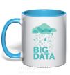 Чашка з кольоровою ручкою Big data rain Блакитний фото