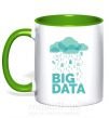 Чашка з кольоровою ручкою Big data rain Зелений фото