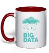 Чашка з кольоровою ручкою Big data rain Червоний фото