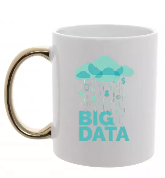 Чашка с цветной ручкой Big data rain Золото фото