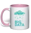 Чашка с цветной ручкой Big data rain Нежно розовый Чашка с цветной ручкой Big data rain Нежно розовый фото