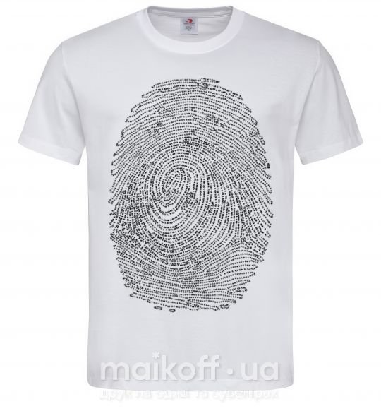 Мужская футболка Отпечаток из кода Белый фото