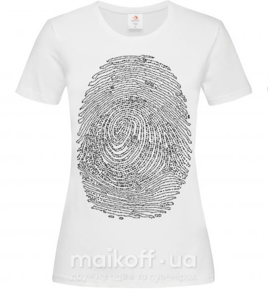 Жіноча футболка Отпечаток из кода Білий фото