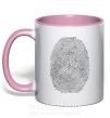 Чашка с цветной ручкой Отпечаток из кода Нежно розовый фото