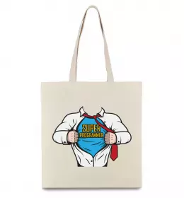 Еко-сумка Super programmer Бежевий фото