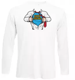 Лонгслив Super programmer Белый фото