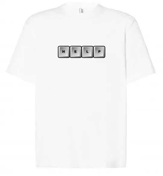 Футболка Оверсайз Help bottons Білий фото