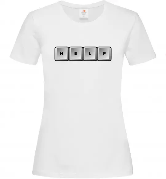 Жіноча футболка Help bottons Білий фото
