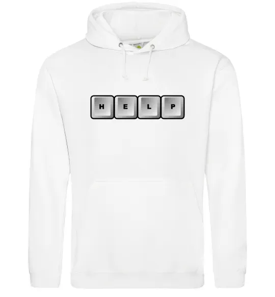 Чоловіча толстовка (худі) Help bottons Білий фото