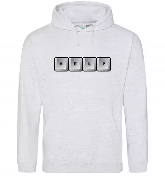 Чоловіча толстовка (худі) Help bottons Сірий меланж фото