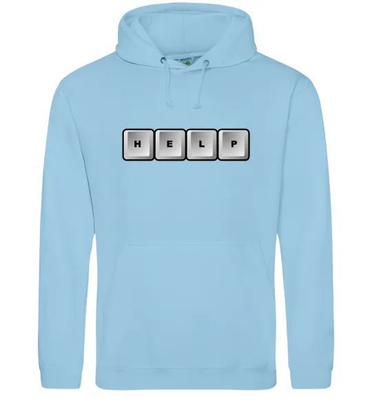 Мужская толстовка (худи) Help bottons Голубой фото