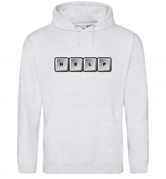 Женская толстовка (худи) Help bottons Серый меланж фото