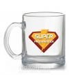 Чашка стеклянная Super programmer logo Прозрачный фото