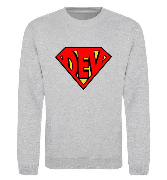 Свитшот Super dev Серый меланж фото