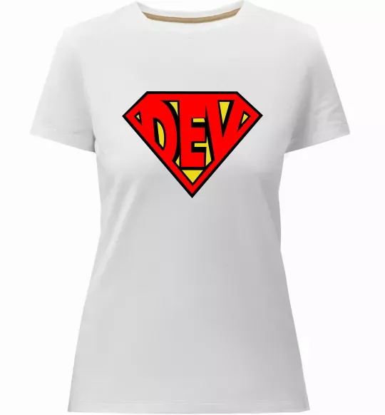 Женская премиум футболка Super dev Белый фото