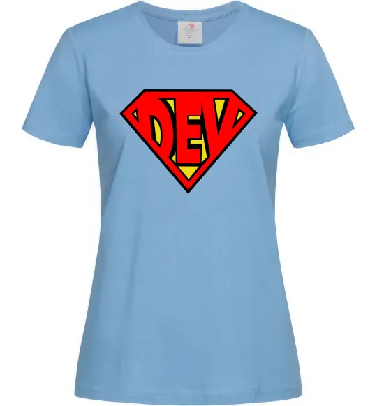 Женская футболка Super dev Голубой фото