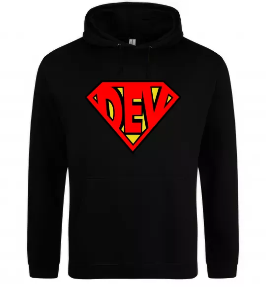 Чоловіча толстовка (худі) Super dev Чорний фото