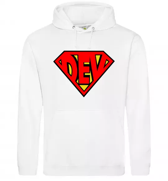 Чоловіча толстовка (худі) Super dev Білий фото