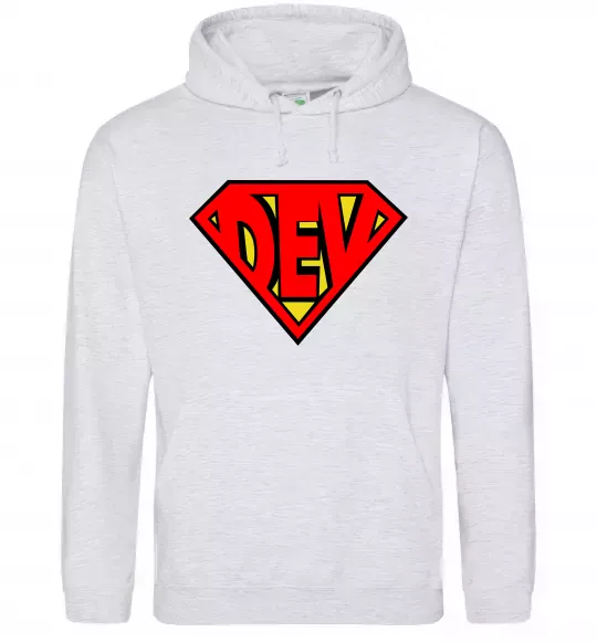 Чоловіча толстовка (худі) Super dev Сірий меланж фото