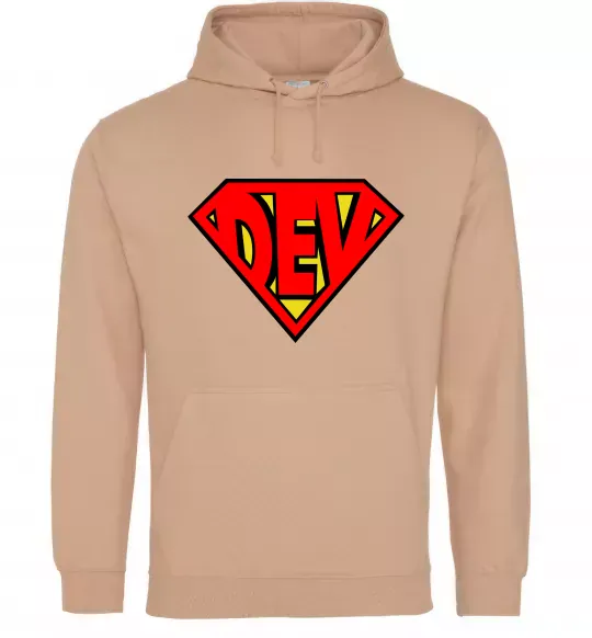 Чоловіча толстовка (худі) Super dev Пісочний фото
