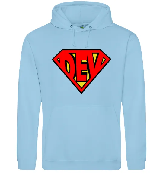 Мужская толстовка (худи) Super dev Голубой фото