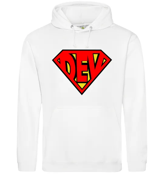 Женская толстовка (худи) Super dev Белый фото