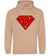 Женская толстовка (худи) Super dev Песочный фото