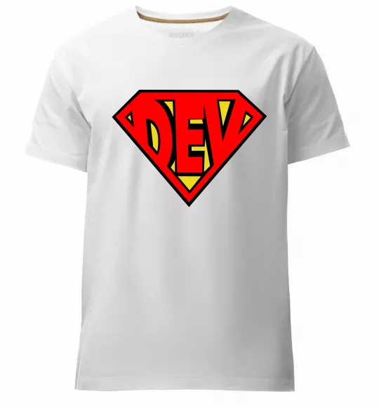 Мужская премиум футболка Super dev Белый фото
