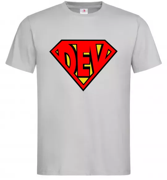 Мужская футболка Super dev Серый фото
