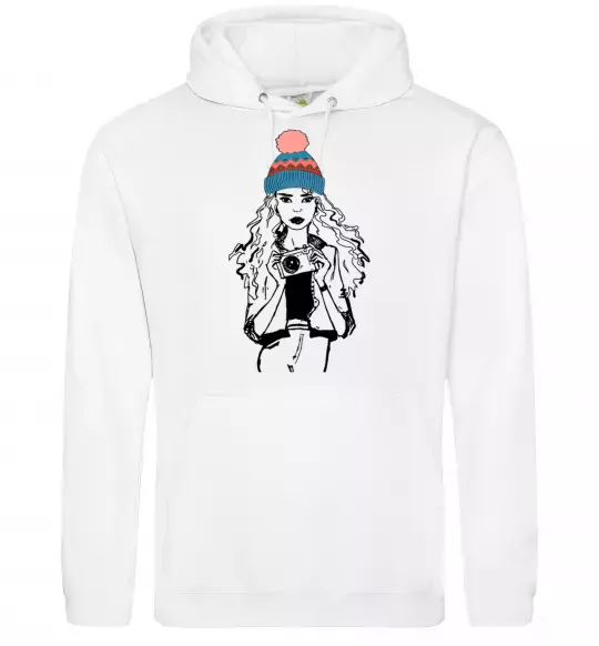 Жіноча толстовка (худі) Girl photo Білий фото