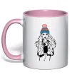Чашка с цветной ручкой Girl photo Нежно розовый Чашка с цветной ручкой Girl photo Нежно розовый фото